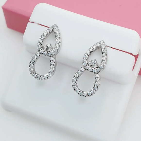 "925 Sterling Silver Cubic Zirconia Earrings, U19254680 - Picture 4 of 11